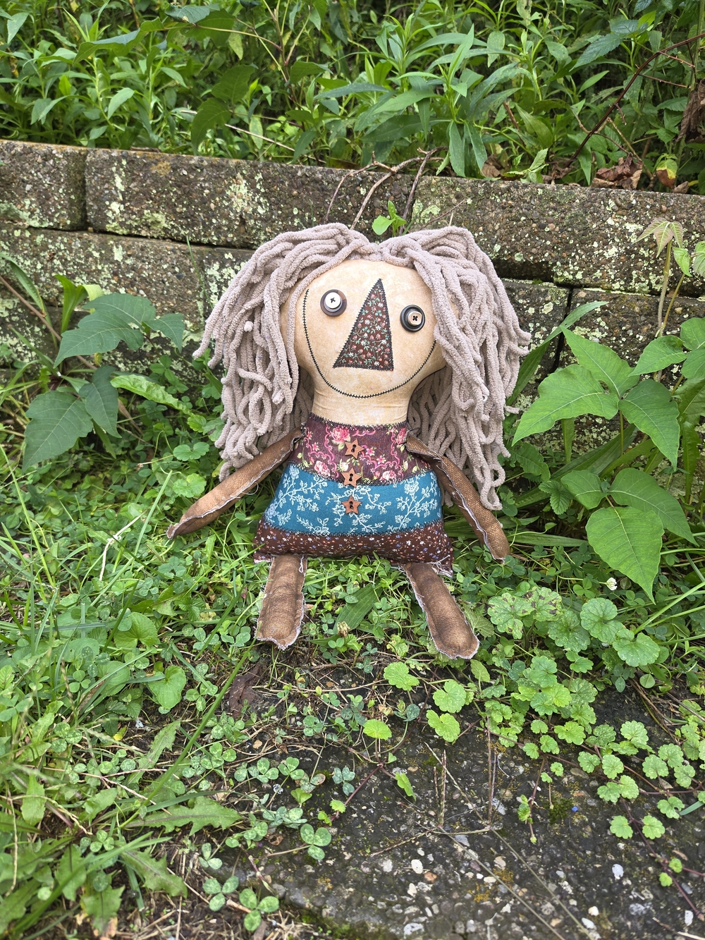 Dumpster Dollies OOAK Art Doll Myrtle Knickerbocker Handmade Primitive Rag Doll